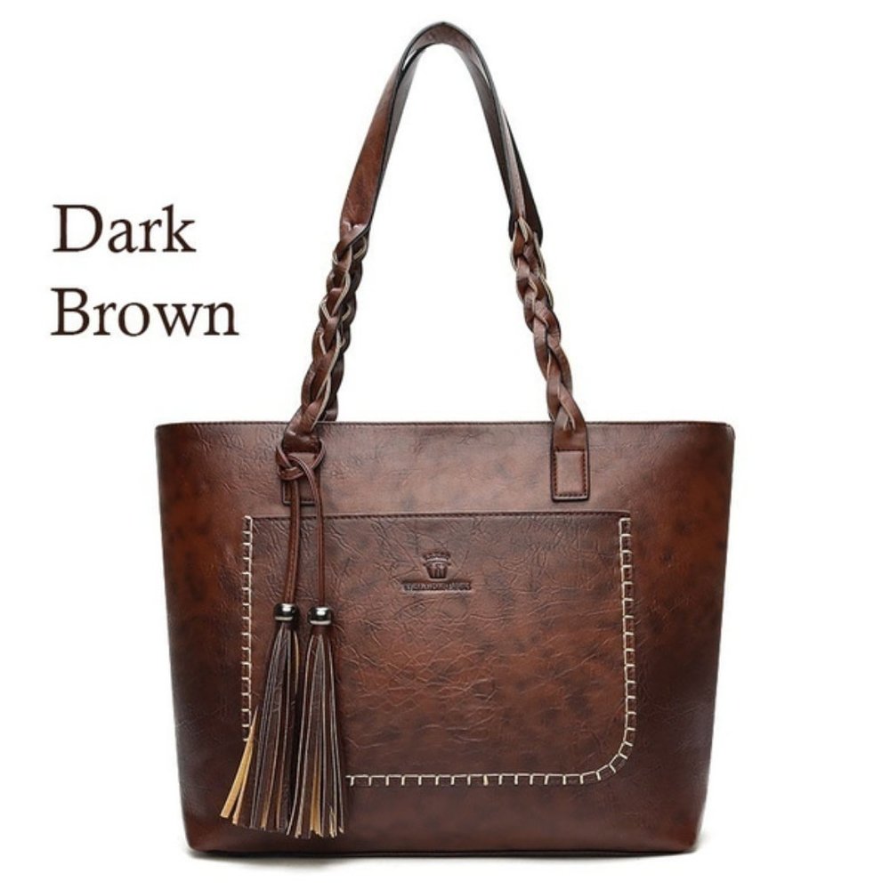 WEIMEIBAIGE Stylish Women Leather shoulder Bags ( Black, Light and Dark Brown)